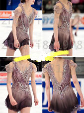 Vestido de patinaje artístico para mujer/niña vestido de patinaje sobre hielo rosa spandex segunda mano  Embacar hacia Mexico