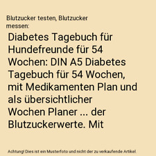 Diabetes tagebuch hundefreunde gebraucht kaufen  Trebbin