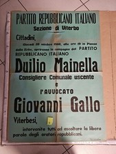 Manifesto politica mainella usato  Viterbo
