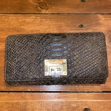 Carteira clutch Michael Kors marrom píton couro em relevo grande acordeão comprar usado  Enviando para Brazil