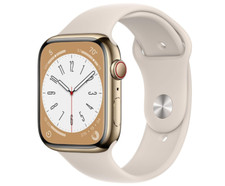 Apple Watch Series 8 GPS+LTE 45MM caixa de aço inoxidável dourada pulseira esportiva m/L comprar usado  Enviando para Brazil