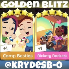 Camp Besties & Rickety Rockers :- Adesivos Mono_Poly_Go Gold Blitz⚡️(Mais barato) comprar usado  Enviando para Brazil