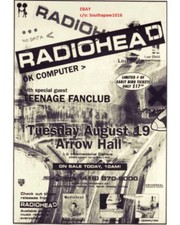 1997 Radiohead OK Computer Tour Toronto Arrow Hall Concerto Vintage Reimpressão Anúncio, usado comprar usado  Enviando para Brazil