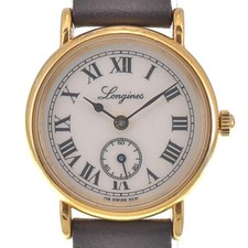 Relógio feminino Longines folheado a ouro/couro pequeno segundo desconto O#137944, usado comprar usado  Enviando para Brazil