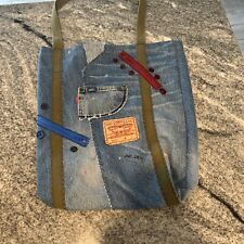Levis Jeans Denim Bolsa Tote Feita à Mão Mochila Exclusiva Desgastada, usado comprar usado  Enviando para Brazil