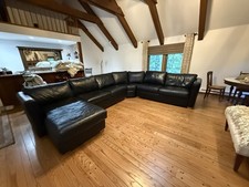 Black sectional leather for sale  Dover