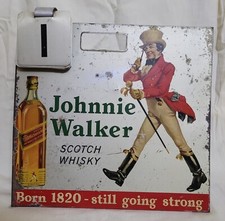 Placa de placa de lata vintage colecionável Johnnie Walker uísque escocês anúncio, usado comprar usado  Enviando para Brazil