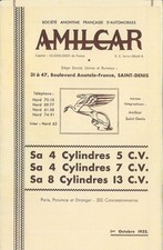 Catalogue brochure amilcar d'occasion  Besançon