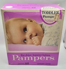 Fraldas descartáveis vintage anos 1980 Pampers tamanho infantil 25 libras CAIXA ABERTA 9 no total comprar usado  Enviando para Brazil