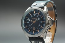 Relógio masculino de quartzo quase perfeito diesel DZ-1727 data mostrador azul 46 mm Japão comprar usado  Enviando para Brazil