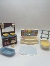 Conjunto de móveis de banheiro Fisher Price Loving Family casa de bonecas pia banheira vaso sanitário comprar usado  Enviando para Brazil