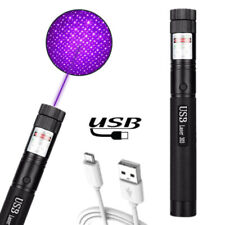 Caneta ponteiro laser roxa maser óptico visível feixe estrelado luz carregamento USB comprar usado  Enviando para Brazil