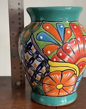 Vaso de cerâmica Talavera Venegas colorido mexicano flor 7 polegadas de altura comprar usado  Enviando para Brazil
