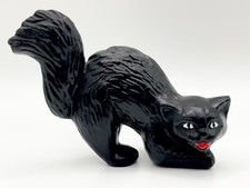 Estatueta de Halloween vintage MCM retrô cerâmica gato preto - 4" de comprimento - Excelente! comprar usado  Enviando para Brazil