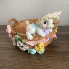 Cesta de ovos de coelho da Páscoa decoração de férias de primavera, usado comprar usado  Enviando para Brazil