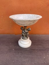 Usado, Antiga tigela pedestal de mármore francês bronze querubim década de 1880 vitoriana comprar usado  Enviando para Brazil