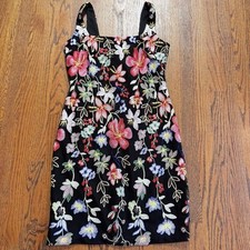 Vestido de coquetel preto bordado floral Nicole Miller / tamanho 10 / RN#107608 comprar usado  Enviando para Brazil