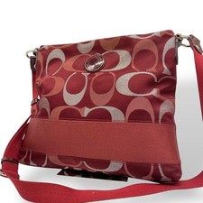 Bolsa de ombro Coach assinatura náilon vermelha comprar usado  Enviando para Brazil
