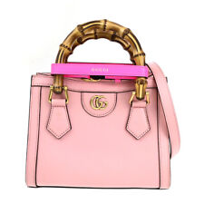 Mini bolsa tote GUCCI bambu Diana 2 vias ombro couro rosa GHW 678RK731 comprar usado  Enviando para Brazil
