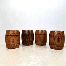 Conjunto de 4 copos/canecas de madeira em forma de barril assinado toque final 2,5”x2” comprar usado  Enviando para Brazil