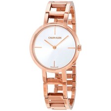 Relógio feminino Calvin Klein Cheers mostrador prata ouro rosa PVD K8N236646, usado comprar usado  Enviando para Brazil
