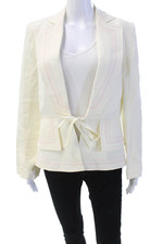 Blazer feminino Bazar Christian Lacroix gola amarrada manga longa creme tamanho 6 comprar usado  Enviando para Brazil
