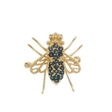 Pingente broche vintage ouro 14k 0,40 ctw safira trabalho aberto abelha mosca inseto, usado comprar usado  Enviando para Brazil