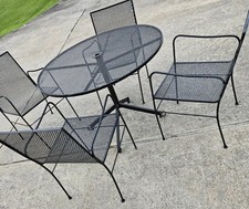 mesh patio round table metal for sale  Fayetteville