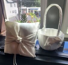 Elegante juego de almohada y cesta de flores de encaje para anillas de boda - 100 % poliéster segunda mano  Embacar hacia Mexico