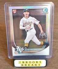 2025 Bowman Jacob Wilson RC Chrome cartão de novato vermelho Redemption Rookie Athletics 9 comprar usado  Enviando para Brazil