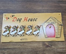 1958 In The Dog House Family of 5 Placa de Parede Decoração Kitsch MCM Vintage Completo comprar usado  Enviando para Brazil