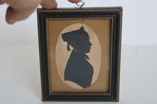 Silhueta primitiva antiga do século XIX emoldurada pintada à mão, jovem senhora comprar usado  Enviando para Brazil