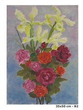 Quadro floreale dipinto usato  Torino