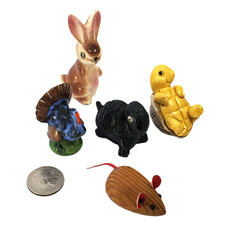 Lote Mini Estatuetas de Animais Tartaruga Turquia Rato Coelho comprar usado  Enviando para Brazil