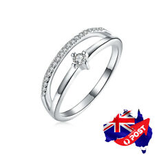 Novo anel de noivado de casamento genuíno prata esterlina 925 cristal deslumbrante comprar usado  Enviando para Brazil