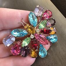 Broche borboleta vintage dourado cristal salada de frutas comprar usado  Enviando para Brazil