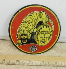 Placa de exibição vintage americana de aço e fio marca tigre loja de corda óleo gás USS!, usado comprar usado  Enviando para Brazil