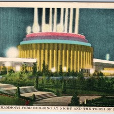Usado, Lanterna noturna cartão postal c1930s Chicago, IL Ford Building World's Fair A87 comprar usado  Enviando para Brazil
