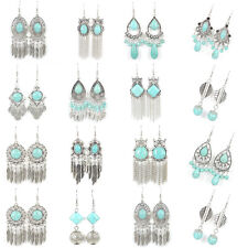 Pendientes colgantes de plata tibetana de colección turquesa mujeres moda joyería regalo segunda mano  Embacar hacia Mexico