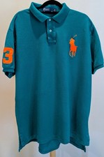 Camisa polo masculina Ralph Lauren ajuste personalizado pônei grande tamanho XL verde laranja 3 comprar usado  Enviando para Brazil