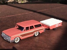 Vintage Buddy L Station Wagon com Trailer Camper TeePee comprar usado  Enviando para Brazil
