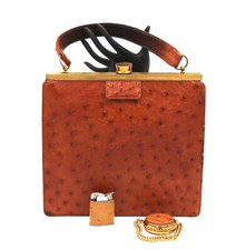 Bolsa satchel vintage anos 50 - EVANS ELEGANCE - pele de avestruz - Rara - Meados do século comprar usado  Enviando para Brazil