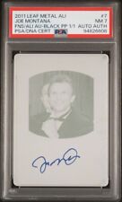 Placa de impressão 1/1 AUTO 2011 LEAF METAL ALI #7 JOE MONTANA PSA 7 comprar usado  Enviando para Brazil