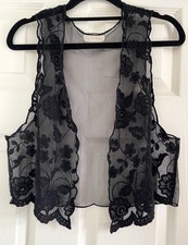 Embroidered black lace for sale  TROWBRIDGE