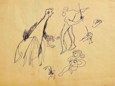 Arte cubana Mariano Rodriguez tinta em papel 1945, obra de arte original Sin Titulo., usado comprar usado  Enviando para Brazil