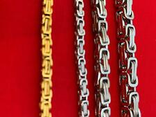 7-50" AÇO INOXIDÁVEL PRATA ou BANHADO A OURO 4/6/8MM CORRENTE DE CAIXA TURCA BIZANTINA comprar usado  Enviando para Brazil
