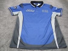 Blusa polo Ford GT351 grande manga curta botão para cima azul gráfica comprar usado  Enviando para Brazil