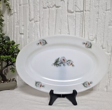 Prato de servir oval de margarida Arcopal França - Prato vintage vidro opala branco leite, usado comprar usado  Enviando para Brazil