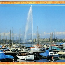 Fonte c1980s Genebra, Suíça Port Marina Jet d'Eau lago cromado 4x6 PC M19 comprar usado  Enviando para Brazil