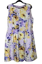 Vestido plissado Preston & York sem mangas floral fit & flare forrado plus size 18 comprar usado  Enviando para Brazil